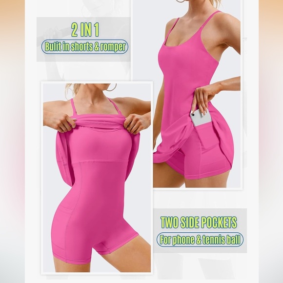 Ewedoos Dresses & Skirts - Ewedoos Tennis Dress Athletic Dress Summer Dress Hot Pink Mini size Small